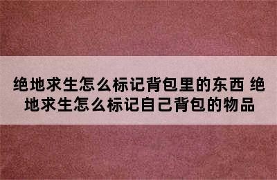 绝地求生怎么标记背包里的东西 绝地求生怎么标记自己背包的物品